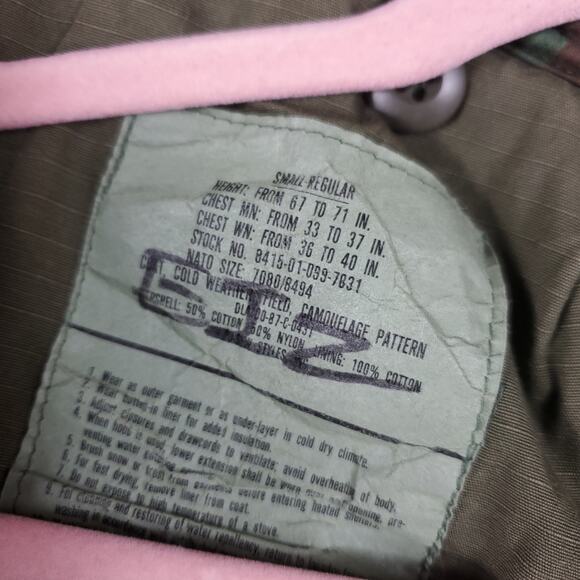 Army Cold Weather Combat Jacket in Woodland Camo Size S - Picture 9 of 11